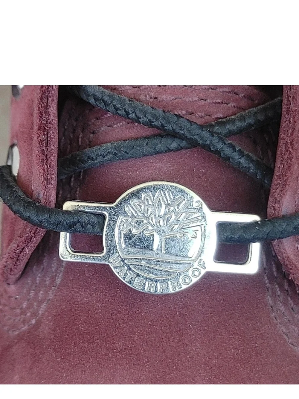 Timberland Combat Boots Girls Size 3 Burgundy Leather Nubuck 6in Waterproof